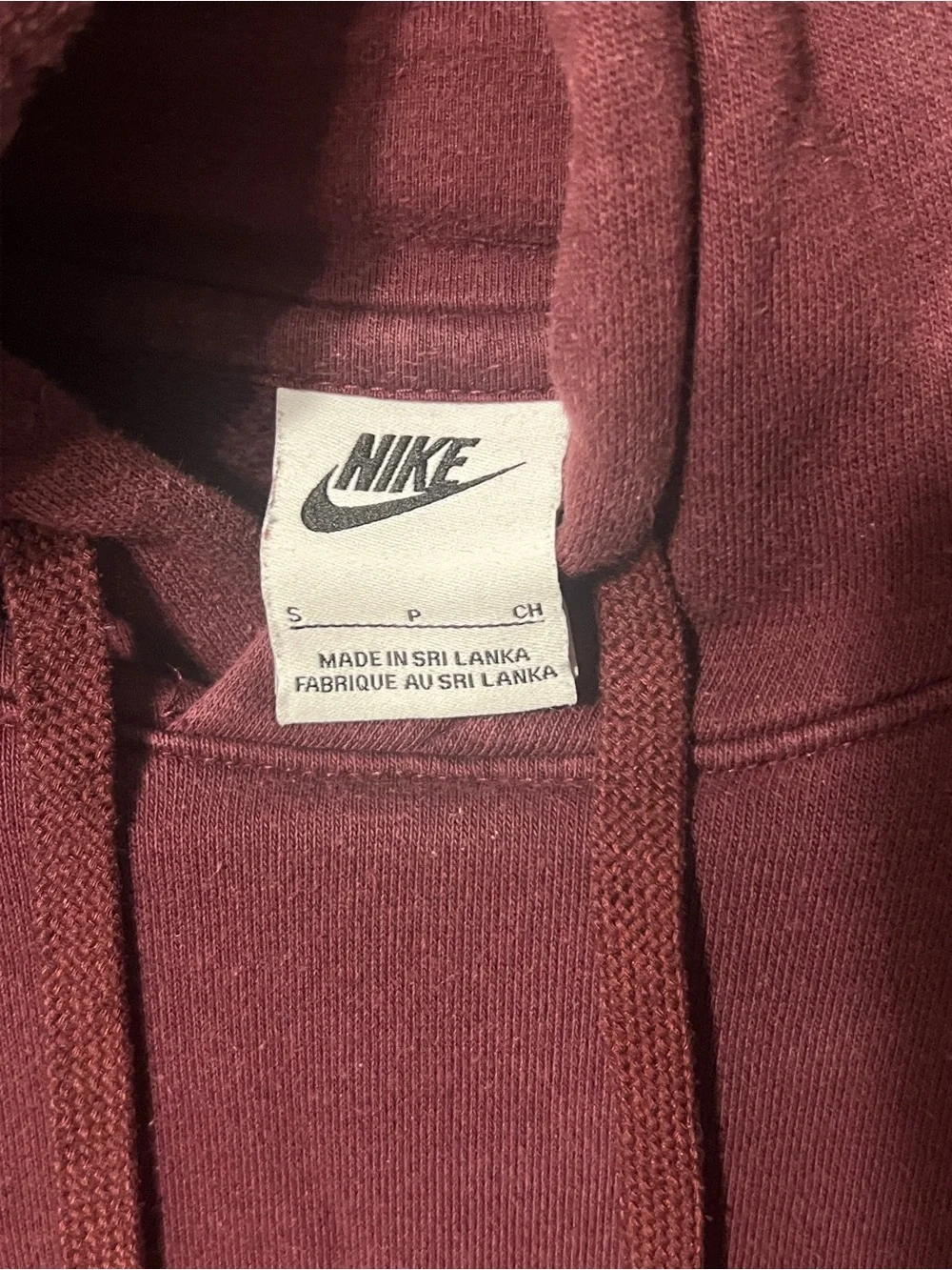 Nike Maroon Pullover Hoodie with White Swoosh
